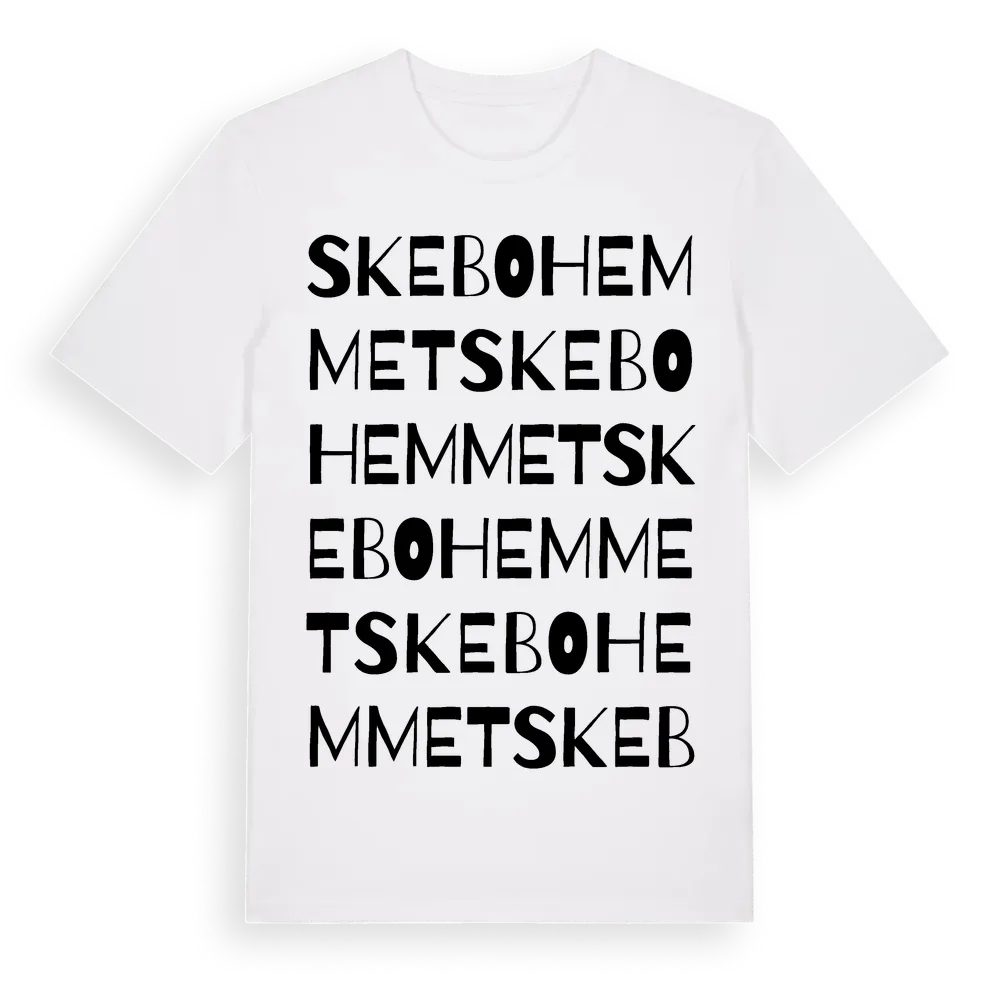 Skebohemmet ordlek t-shirt i miljö