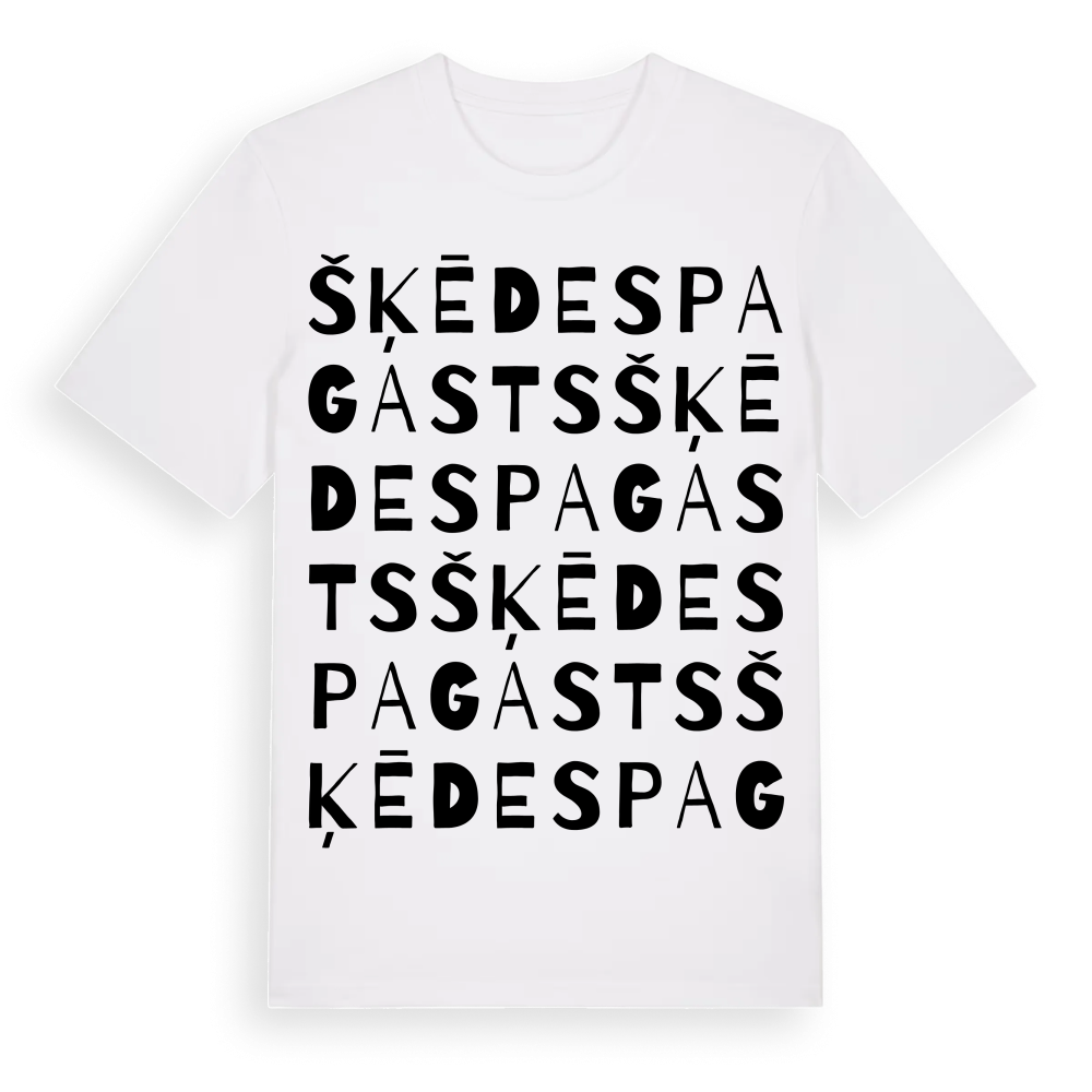 Šķēdes pagasts ordlek t-shirt – White, i miljö