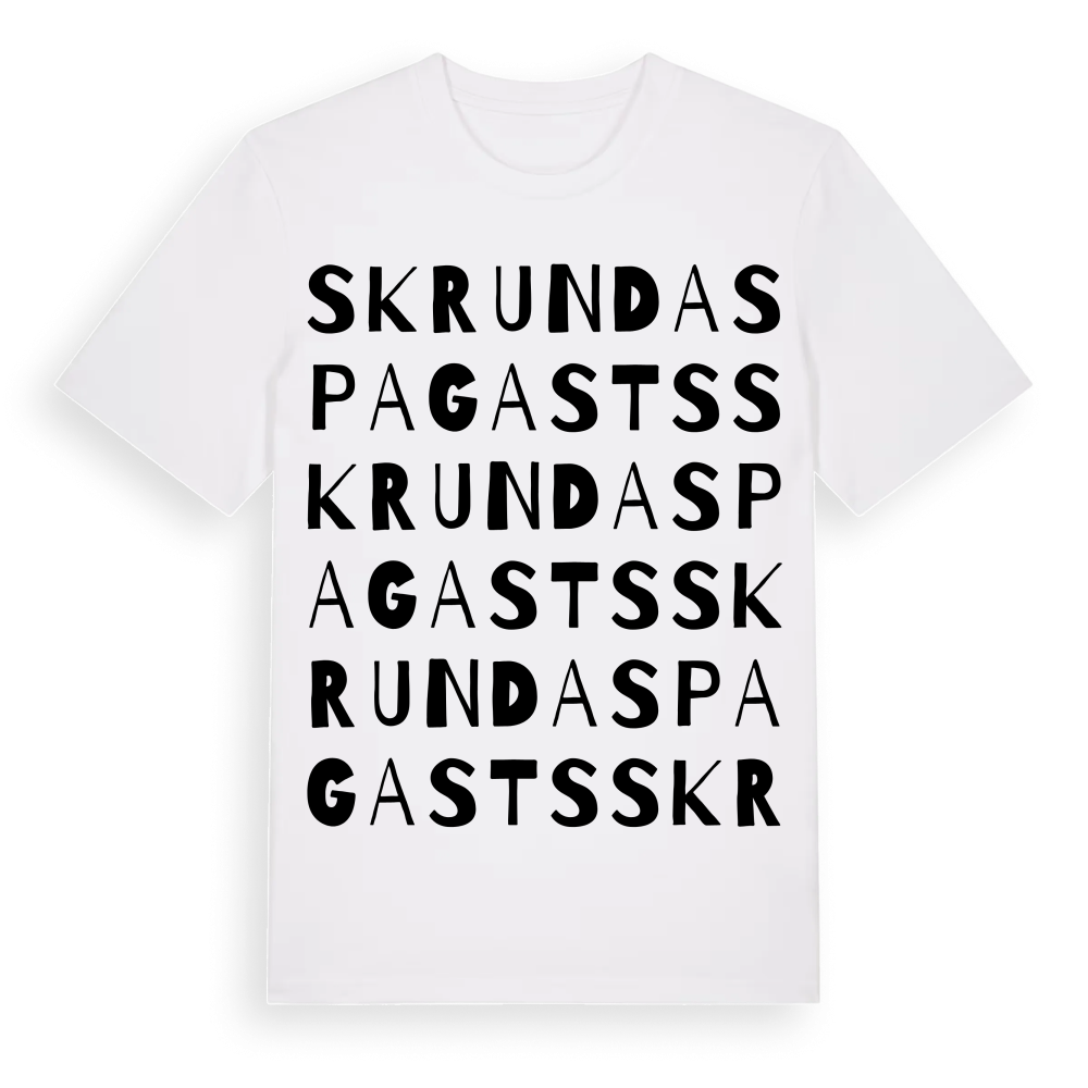 Skrundas pagasts ordlek t-shirt – White, i miljö