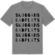 Mid Heather Gray t-shirt med Skuggans badplats ordlek t-shirt