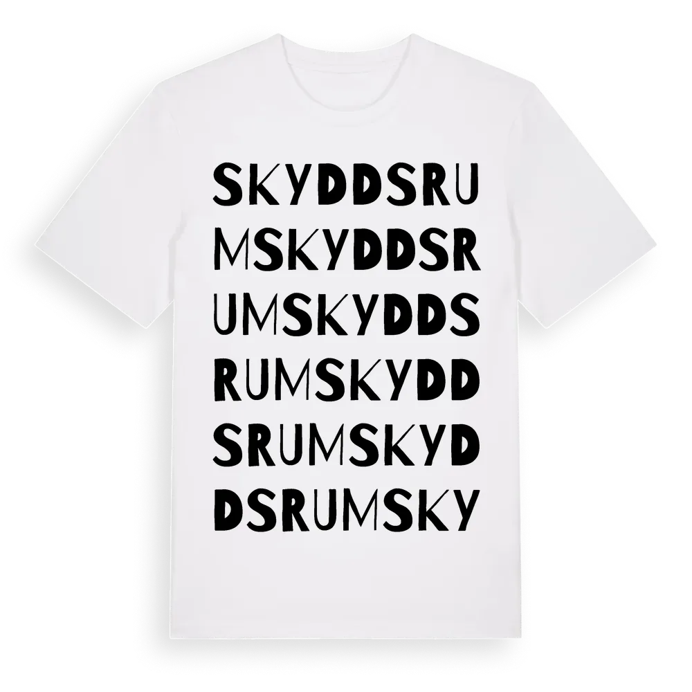 Skyddsrum ordlek t-shirt i miljö