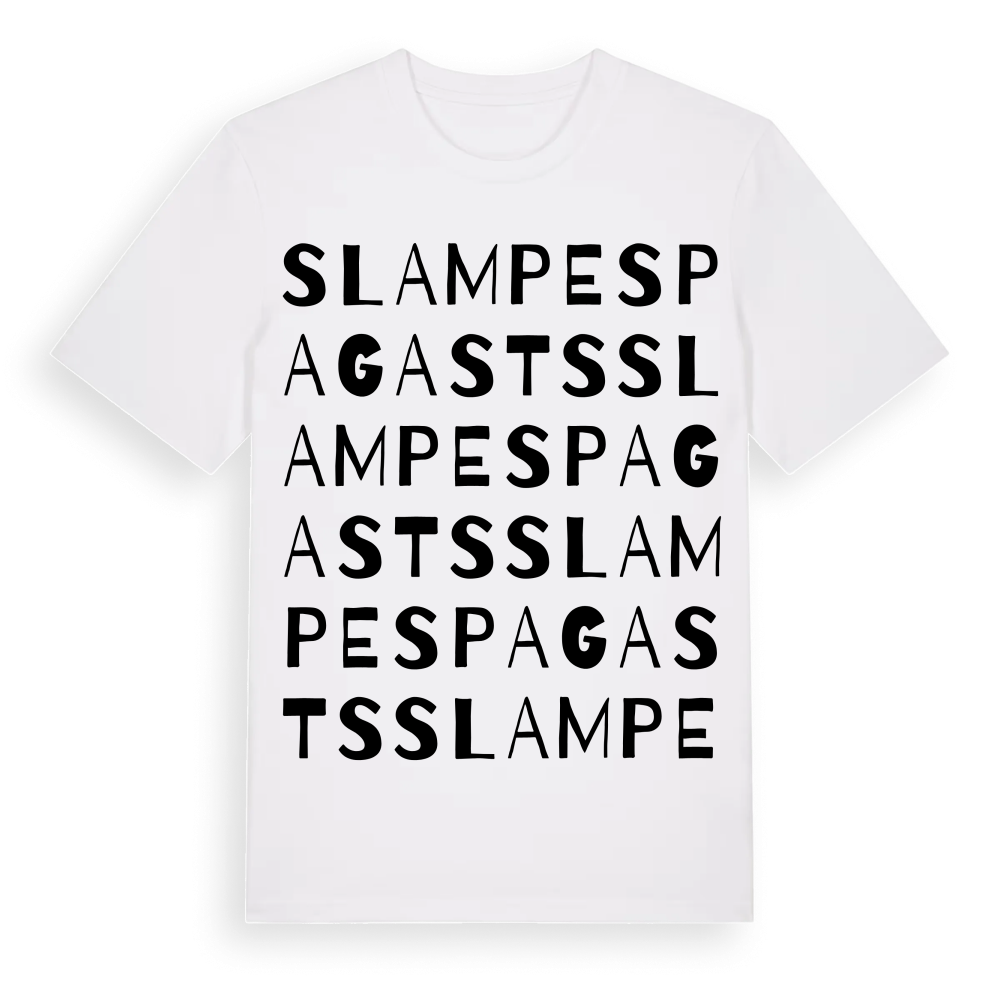 Slampes pagasts ordlek t-shirt – White, i miljö