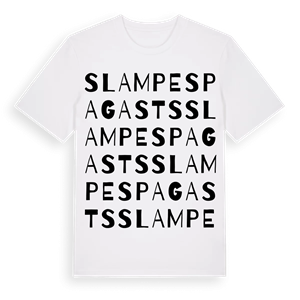 Slampes pagasts ordlek t-shirt – ekologisk bomull t-shirt från Pinshirt