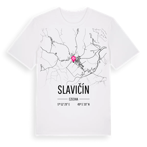 Slavičín karta t-shirt – ekologisk bomull t-shirt från Pinshirt