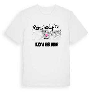 Någon i Sloka älskar mig t-shirt – ekologisk bomull t-shirt från Pinshirt