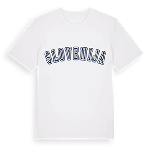 Slovenija college t-shirt – ekologisk bomull t-shirt från Pinshirt