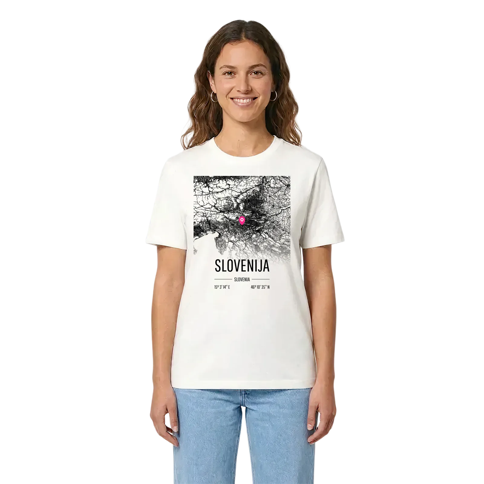 Slovenija karta t-shirt – White, i miljö