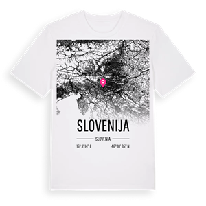 Slovenija karta t-shirt – ekologisk bomull t-shirt från Pinshirt