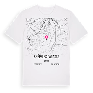 Snēpeles pagasts karta t-shirt – ekologisk bomull t-shirt från Pinshirt