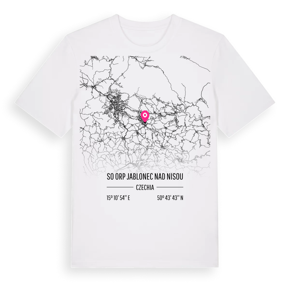 SO ORP Jablonec nad Nisou karta t-shirt – White, i miljö