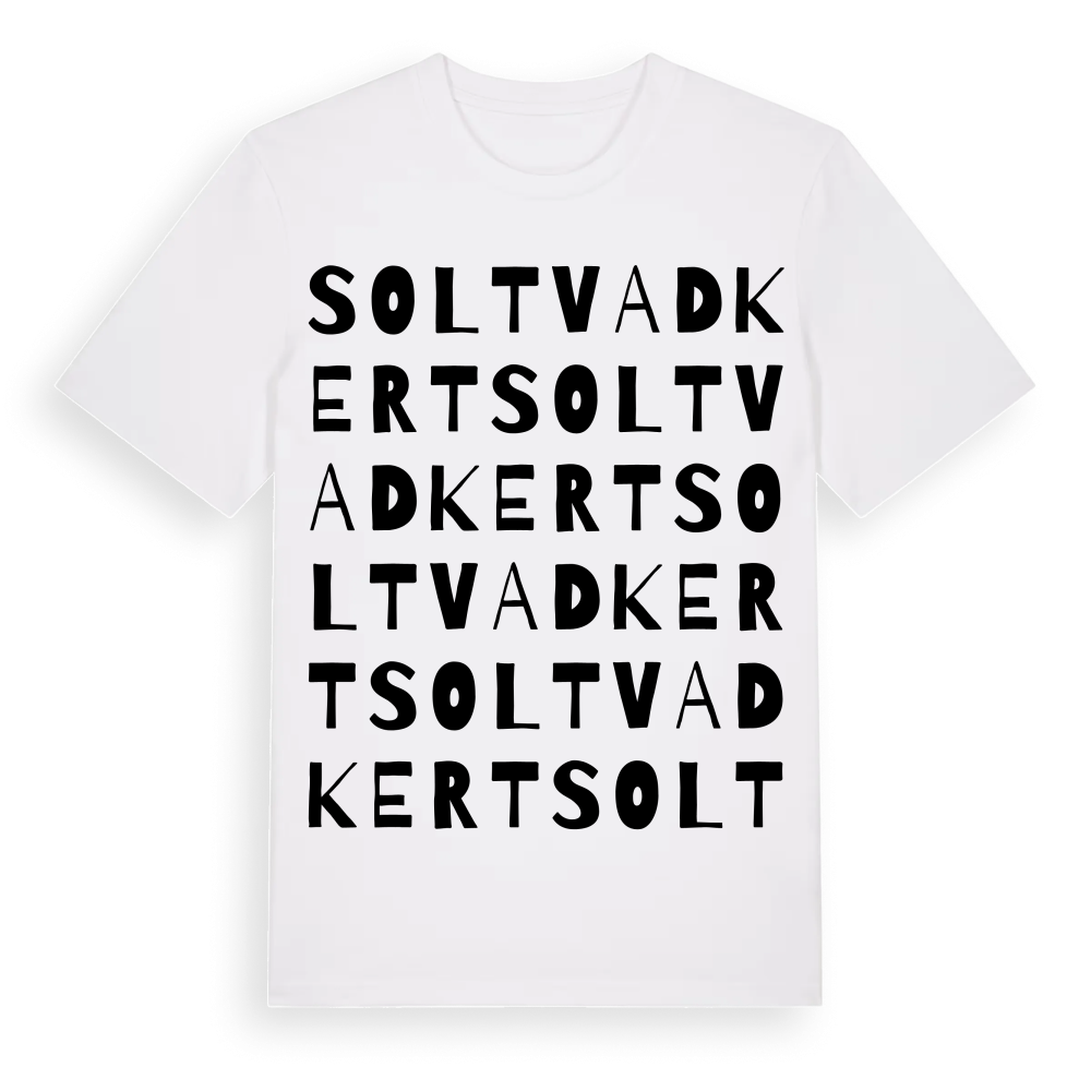 Soltvadkert ordlek t-shirt – White, i miljö