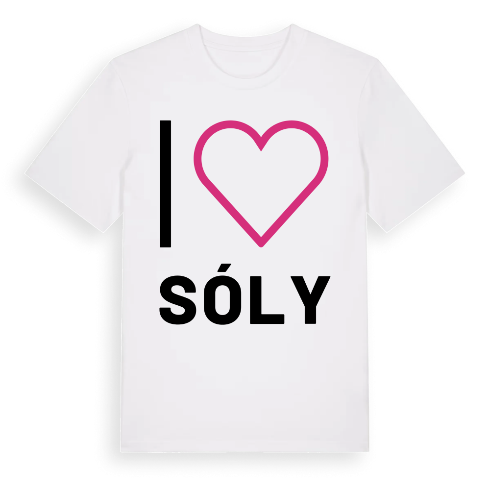 Jag älskar Sóly t-shirt stort tryck – White, i miljö