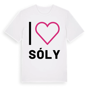 Jag älskar Sóly t-shirt stort tryck – ekologisk bomull t-shirt från Pinshirt