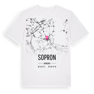 Sopron karta t-shirt – ekologisk bomull t-shirt från Pinshirt