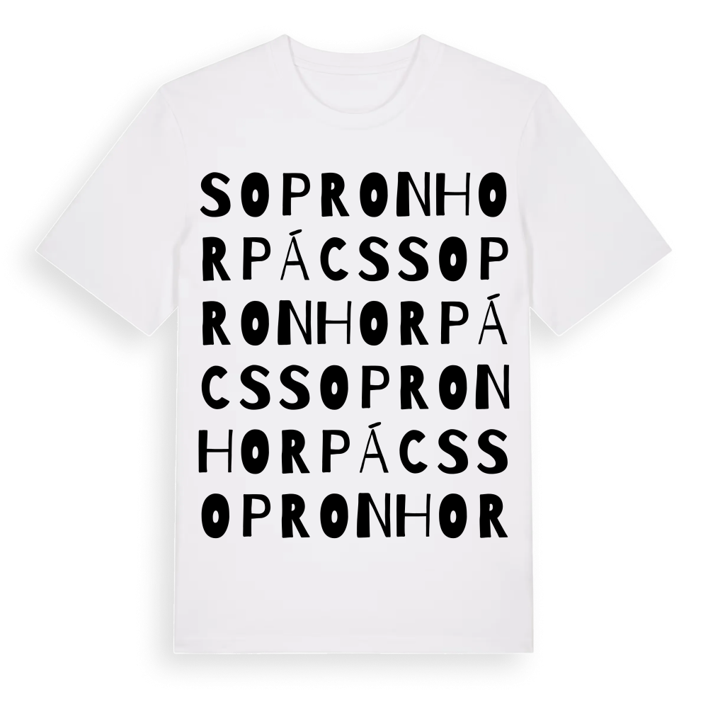 Sopronhorpács ordlek t-shirt – White, i miljö