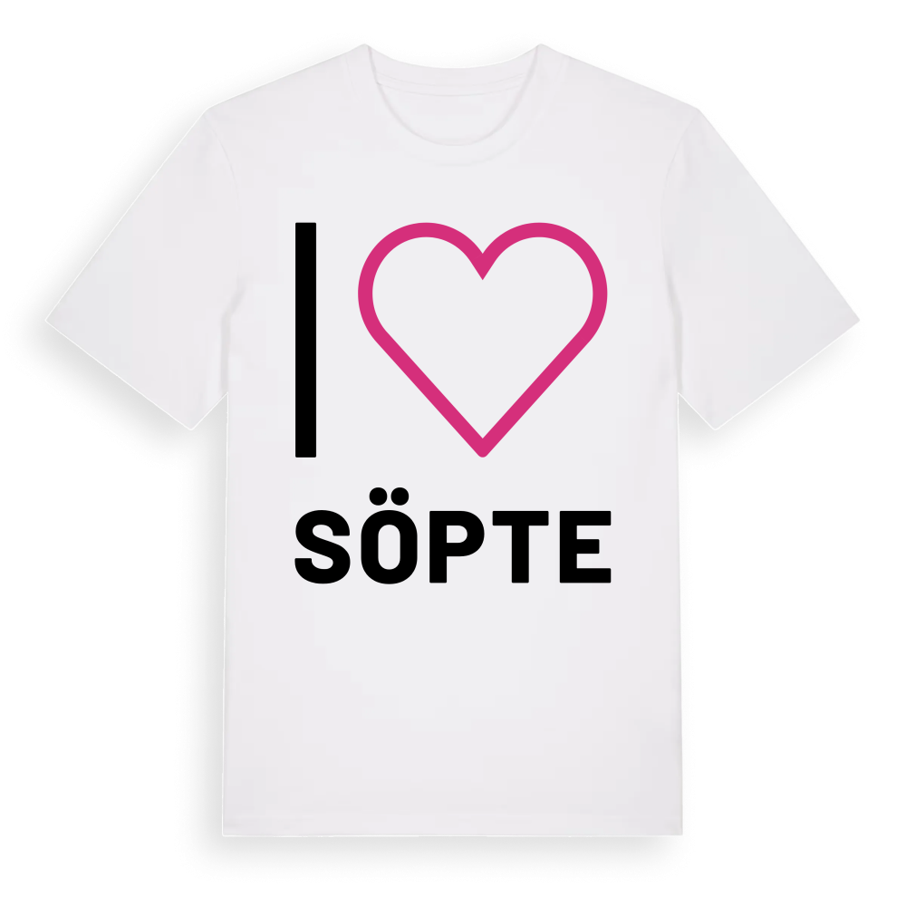 Jag älskar Söpte t-shirt stort tryck – White, i miljö