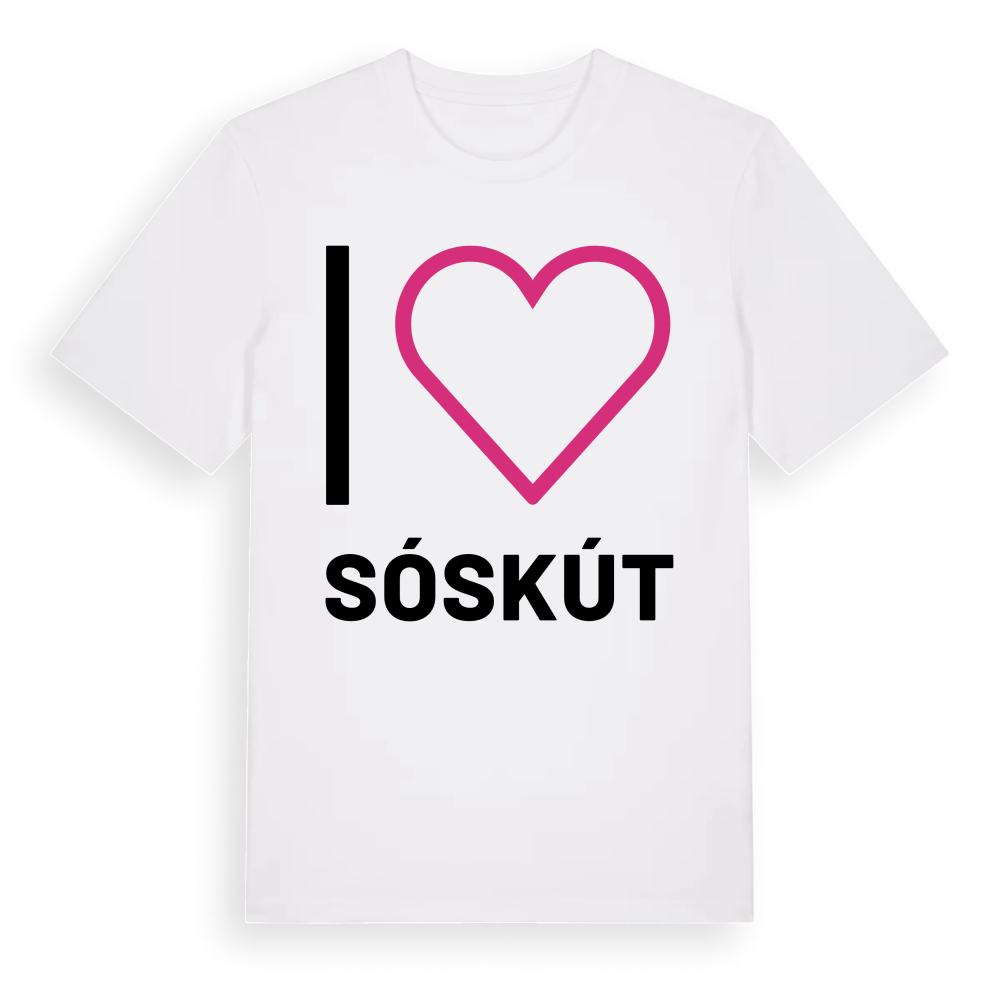 Jag älskar Sóskút t-shirt stort tryck – White, i miljö