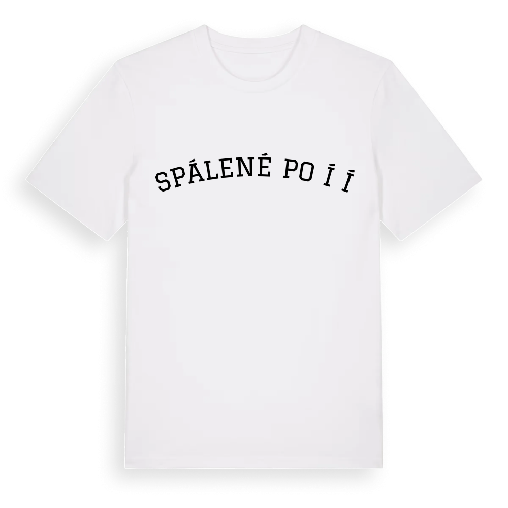 Spálené Poříčí böjd t-shirt – White, i miljö