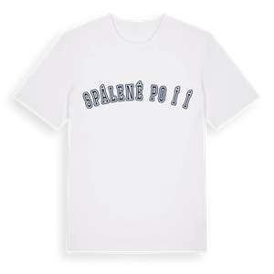 Spálené Poříčí college t-shirt – ekologisk bomull t-shirt från Pinshirt