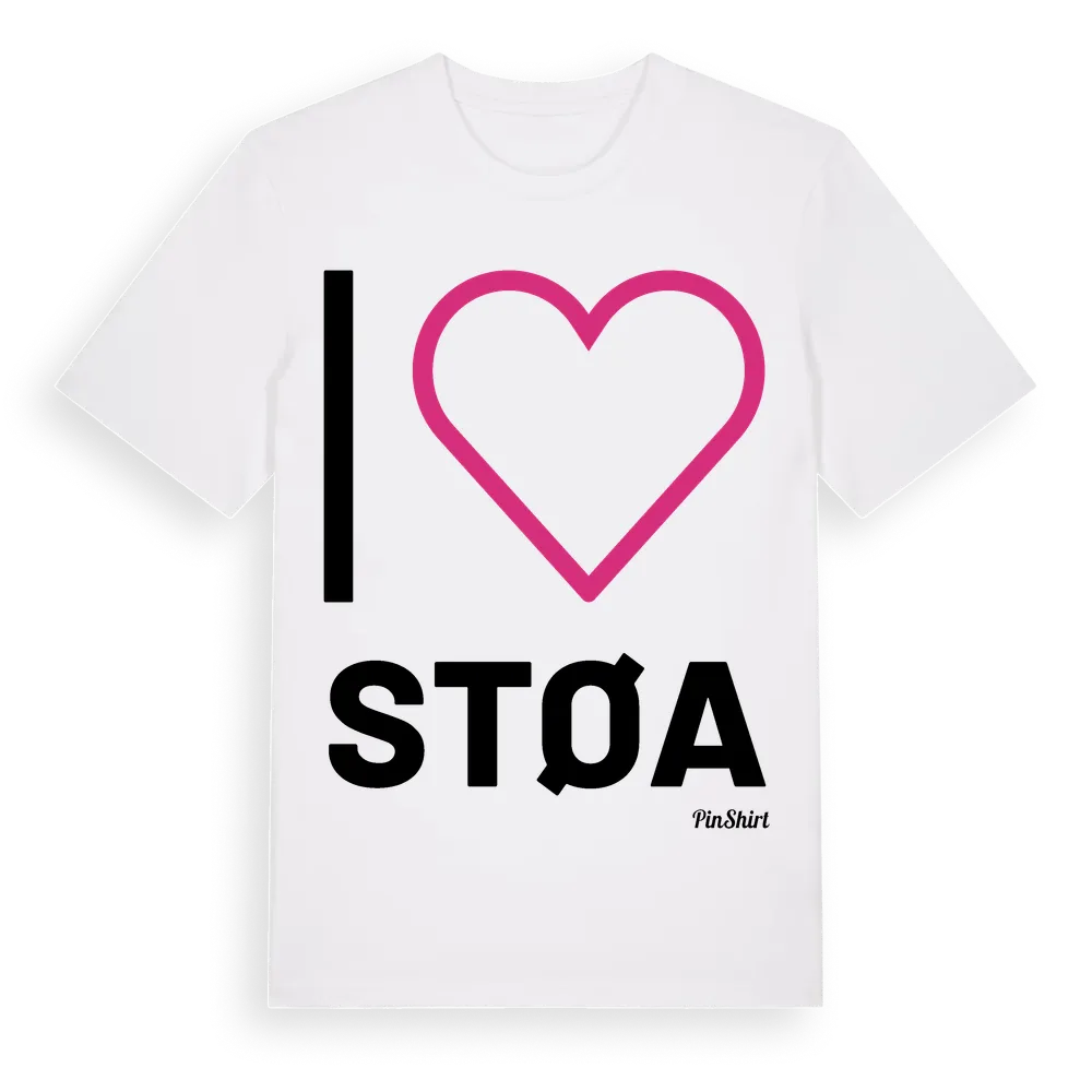 Jag älskar Støa t-shirt stort tryck i miljö