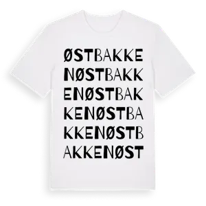 Østbakken ordlek t-shirt – ekologisk bomull t-shirt från Pinshirt