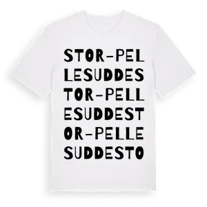 Stor-Pelles Udde ordlek t-shirt – ekologisk bomull t-shirt från Pinshirt