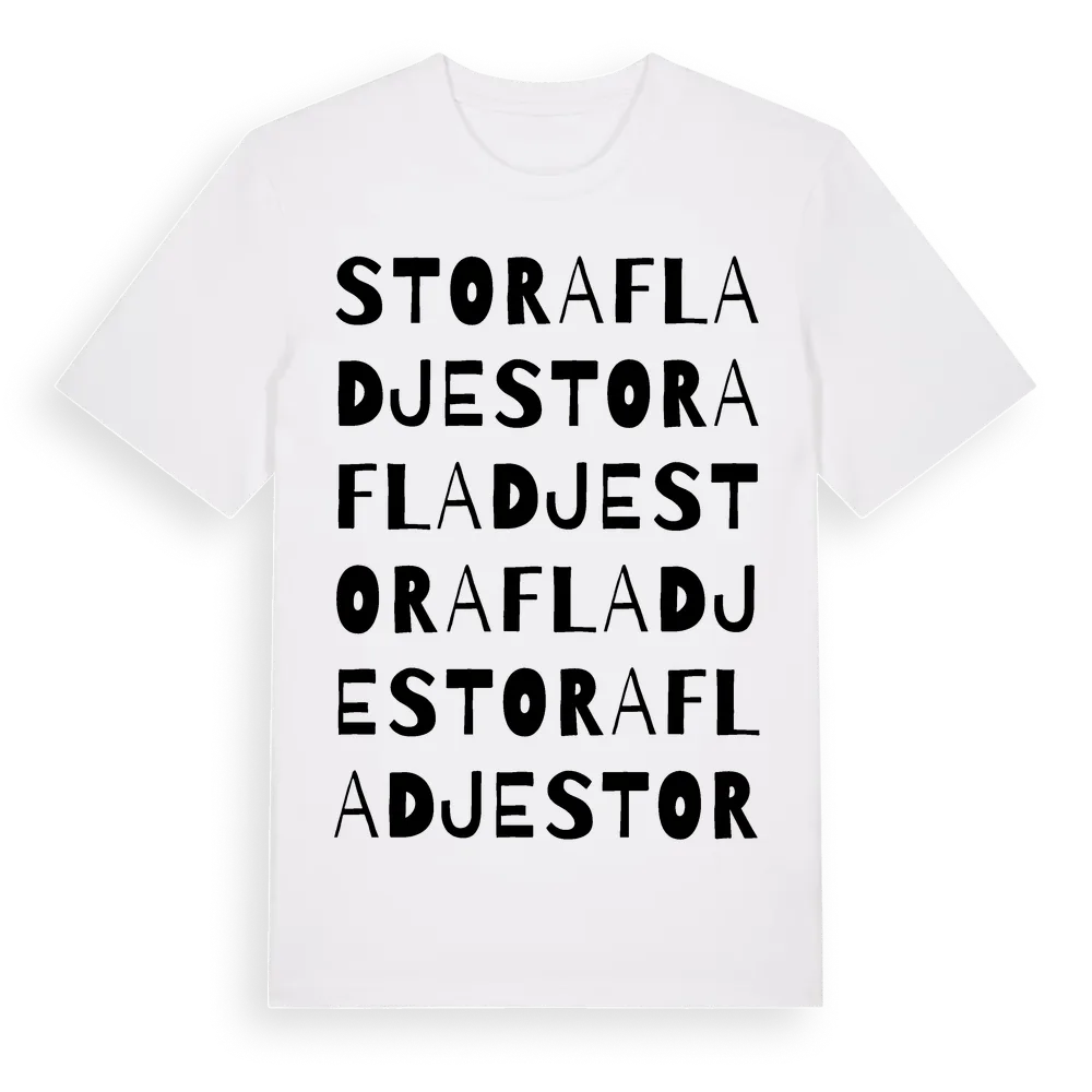 Stora Fladje ordlek t-shirt i miljö