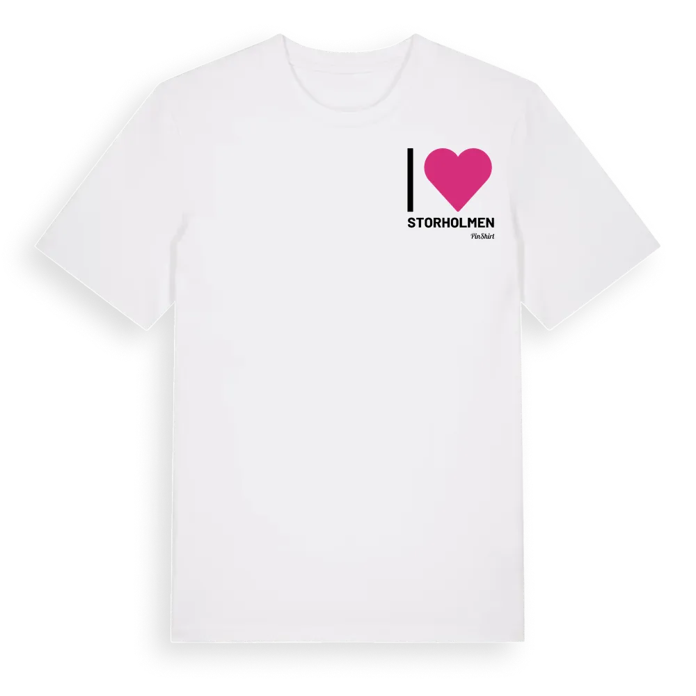 Jag älskar Storholmen t-shirt litet tryck i miljö