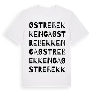 Østre Bekkenga ordlek t-shirt – ekologisk bomull t-shirt från Pinshirt