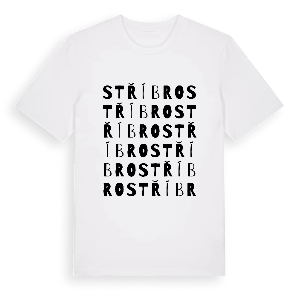 Stříbro ordlek t-shirt – White, i miljö
