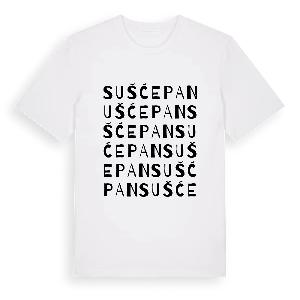 Sušćepan ordlek t-shirt – White, i miljö