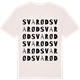 Vintage White t-shirt med Svarød ordlek t-shirt