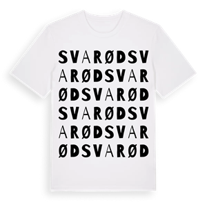 Svarød ordlek t-shirt – ekologisk bomull t-shirt från Pinshirt