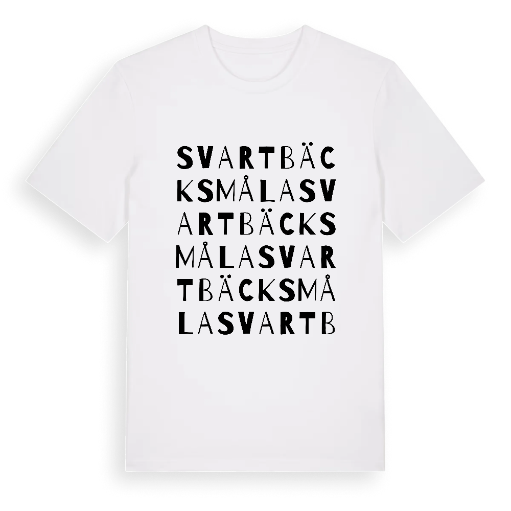 Svartbäcksmåla ordlek t-shirt – White, i miljö
