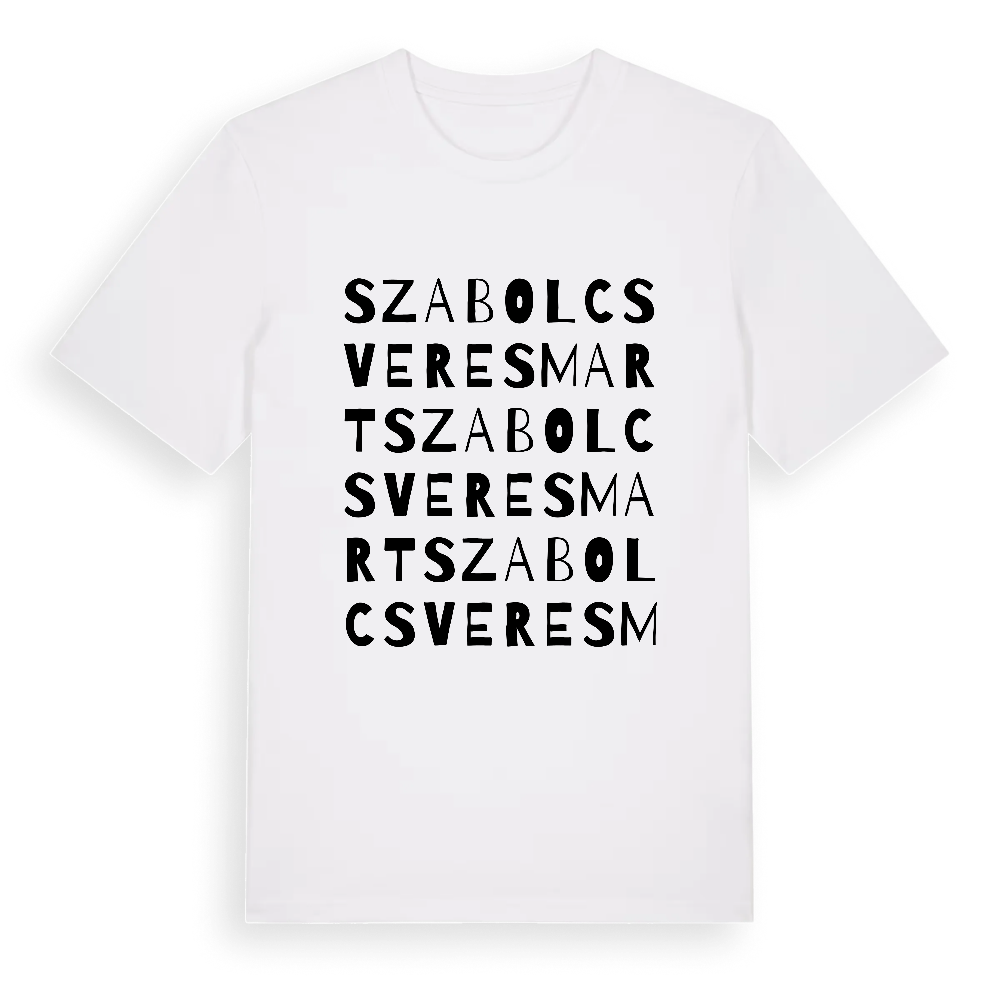 Szabolcsveresmart ordlek t-shirt – White, i miljö