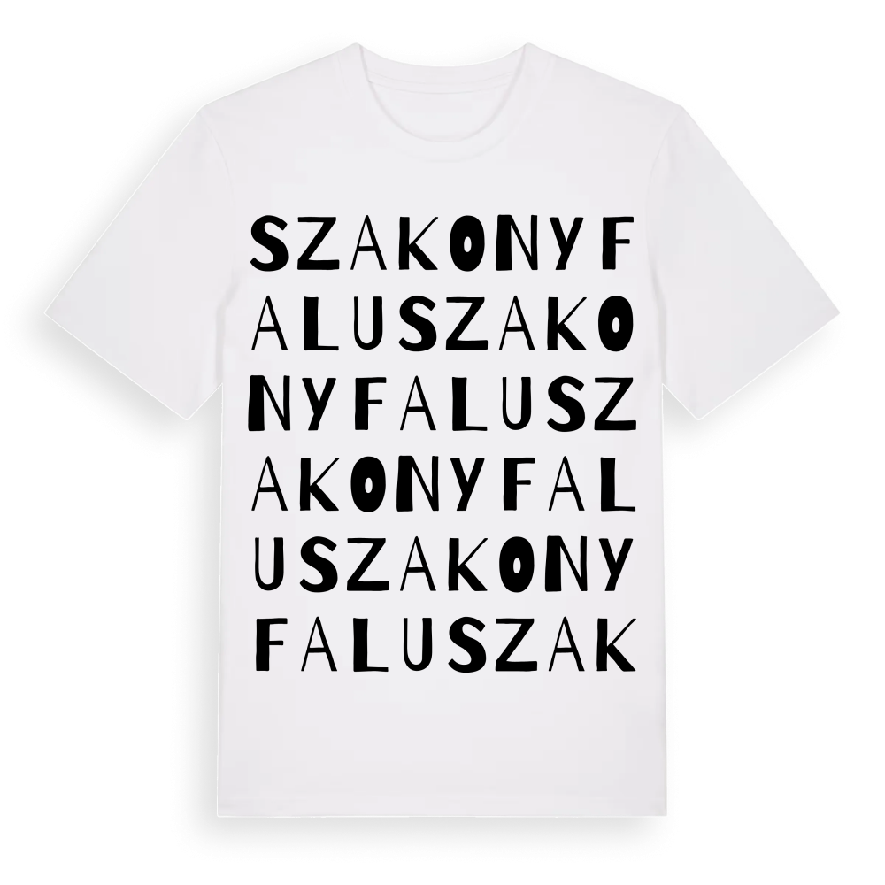 Szakonyfalu ordlek t-shirt – White, i miljö