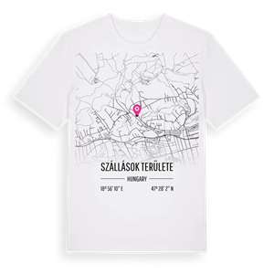 Szállások területe karta t-shirt – ekologisk bomull t-shirt från Pinshirt