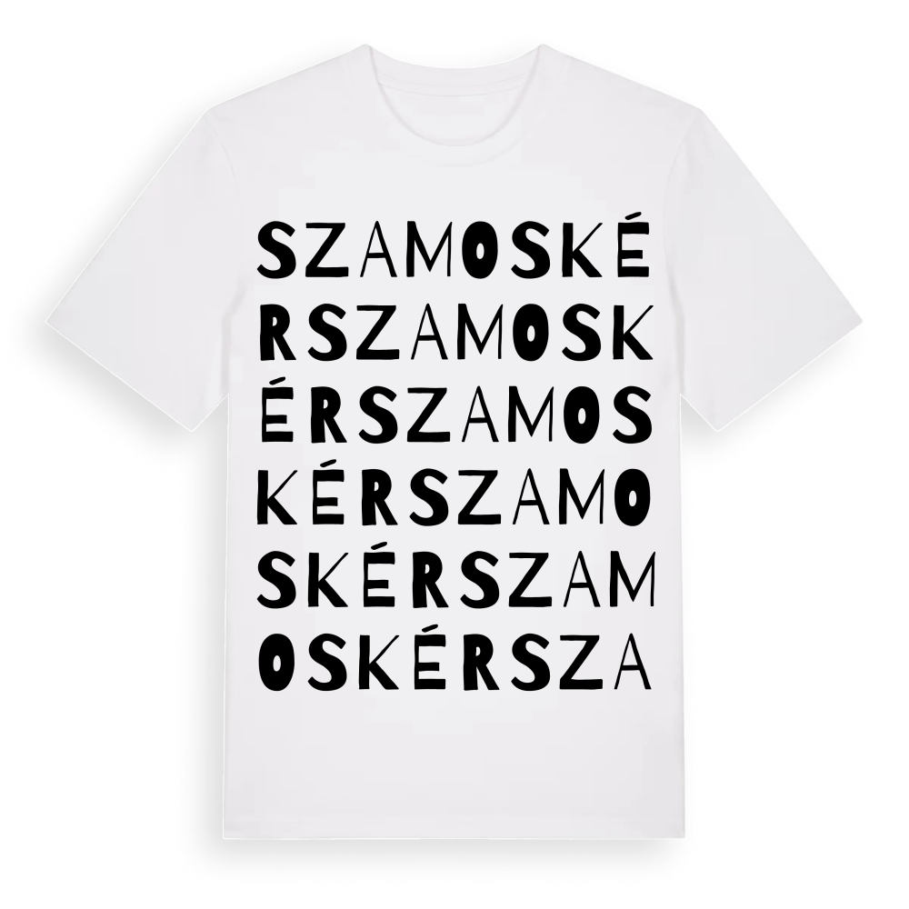 Szamoskér ordlek t-shirt – White, i miljö