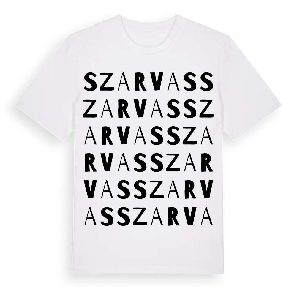 Szarvas ordlek t-shirt – White, i miljö