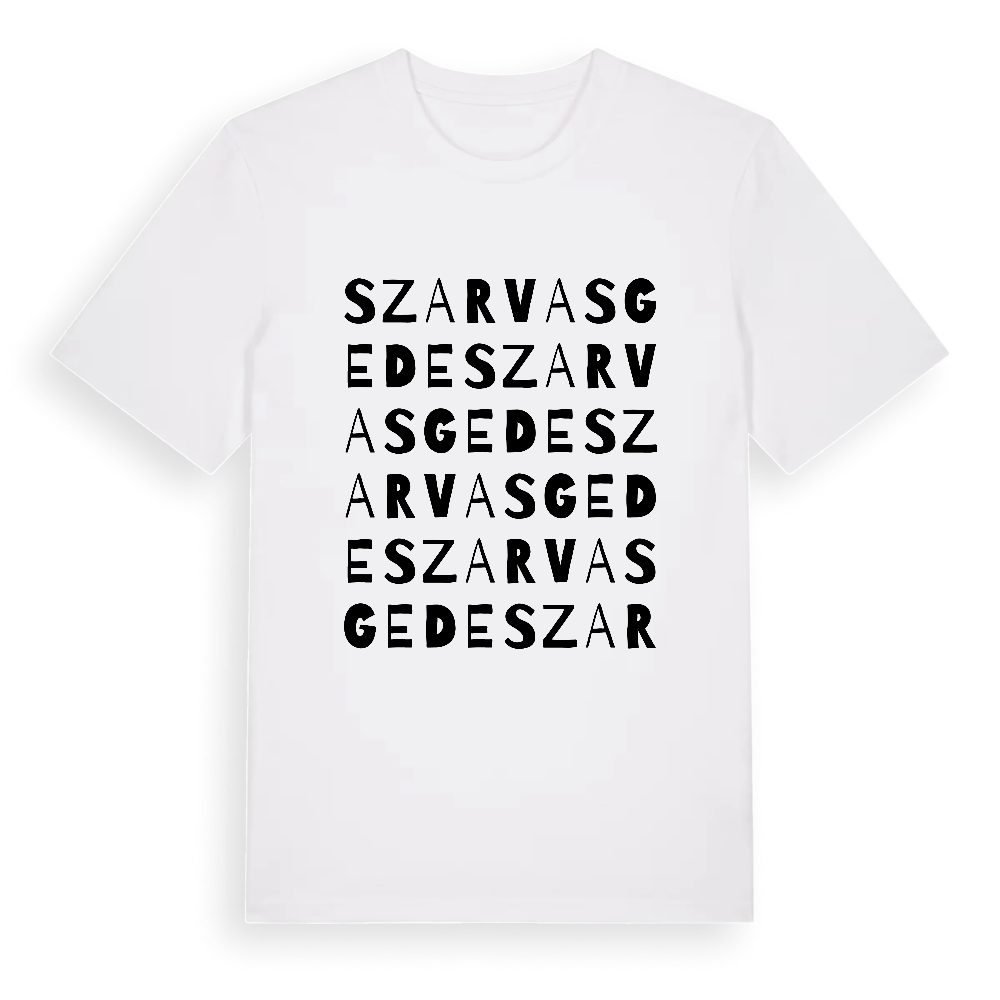 Szarvasgede ordlek t-shirt – White, i miljö