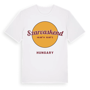Szarvaskend cirkel t-shirt – ekologisk bomull t-shirt från Pinshirt