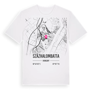 Százhalombatta karta t-shirt – ekologisk bomull t-shirt från Pinshirt