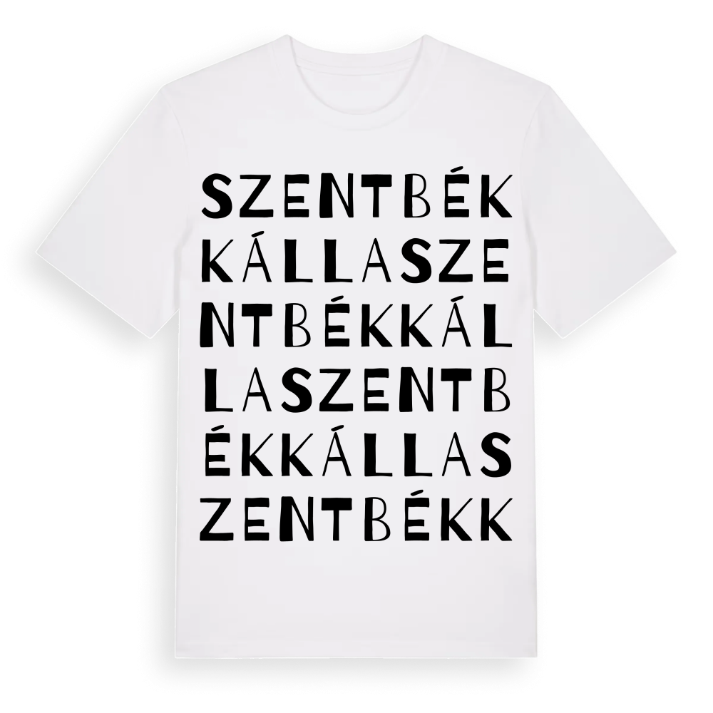 Szentbékkálla ordlek t-shirt – White, i miljö