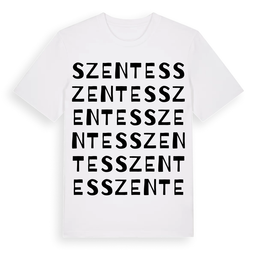 Szentes ordlek t-shirt – White, i miljö