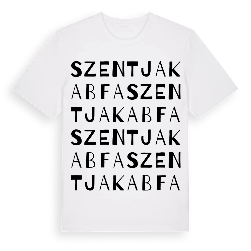 Szentjakabfa ordlek t-shirt – White, i miljö