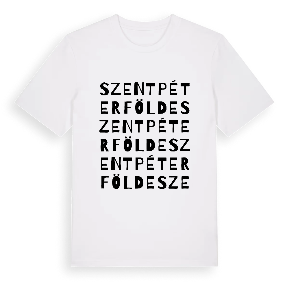 Szentpéterfölde ordlek t-shirt – White, i miljö