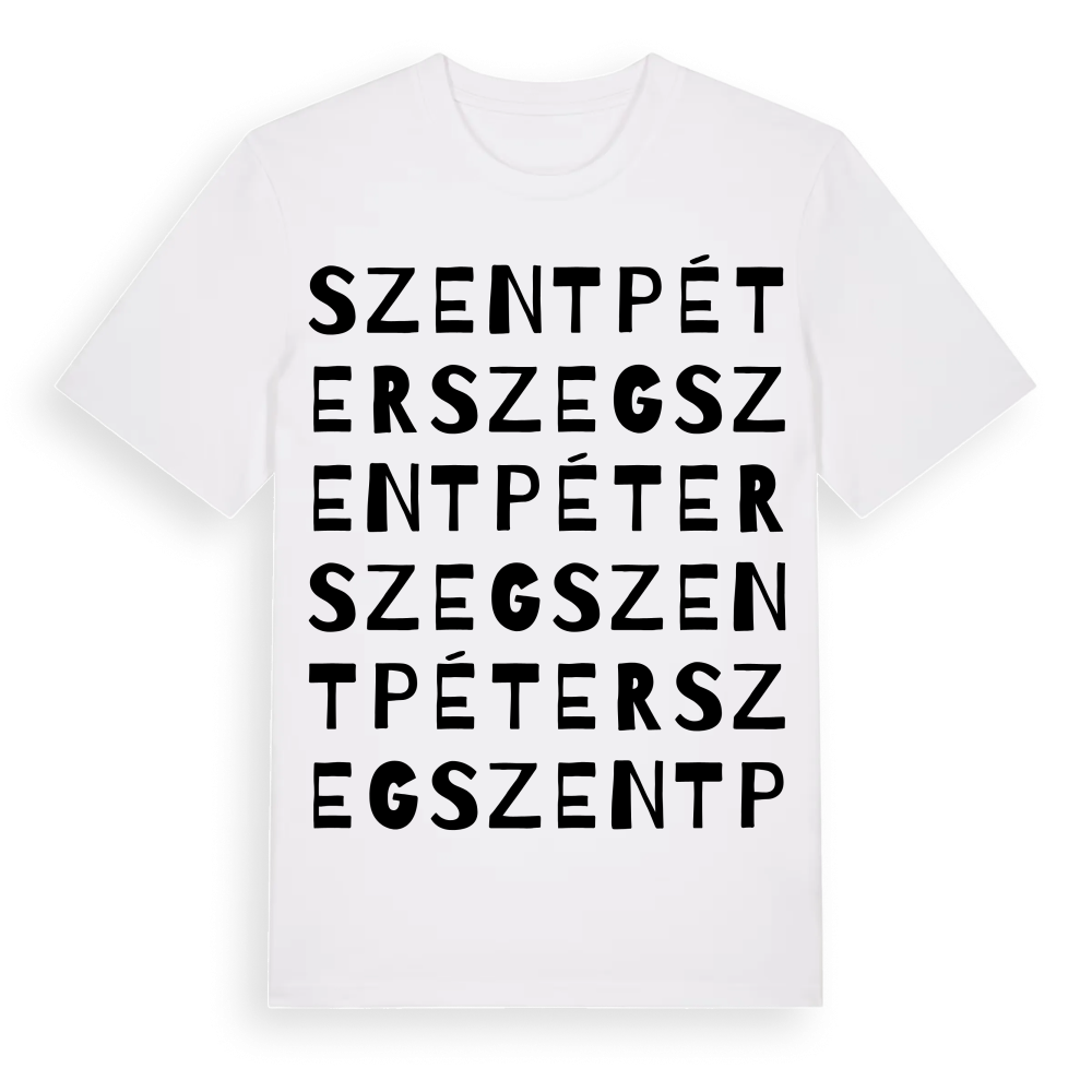 Szentpéterszeg ordlek t-shirt – White, i miljö