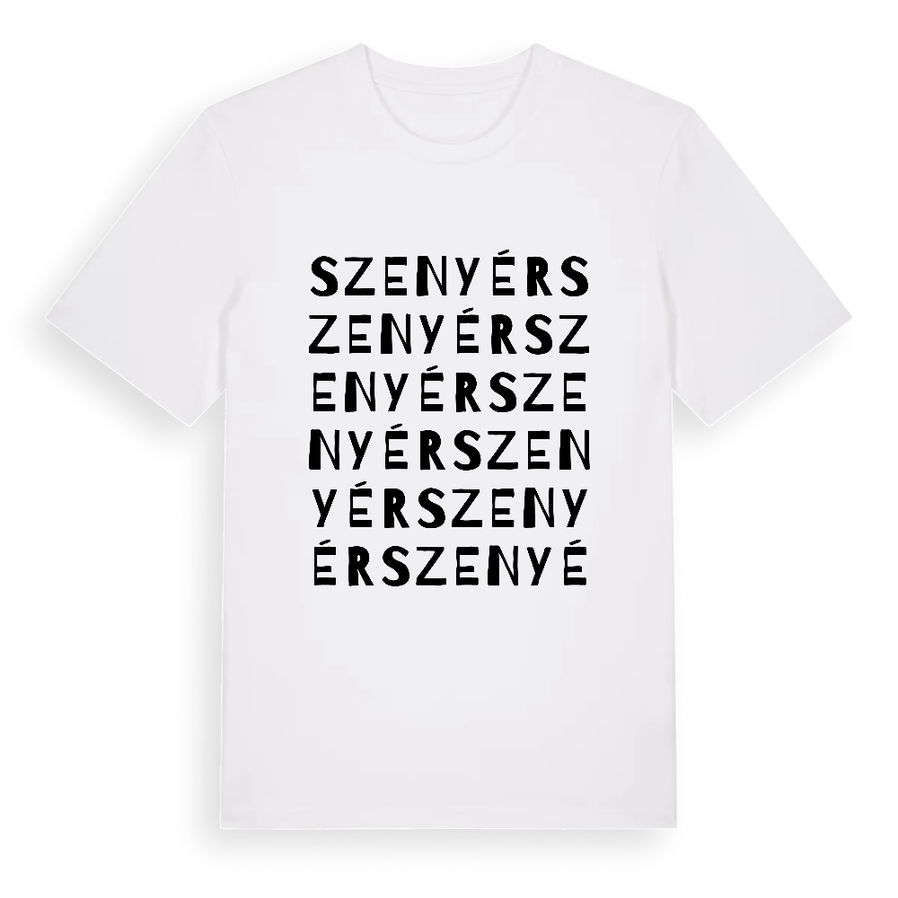 Szenyér ordlek t-shirt – White, i miljö
