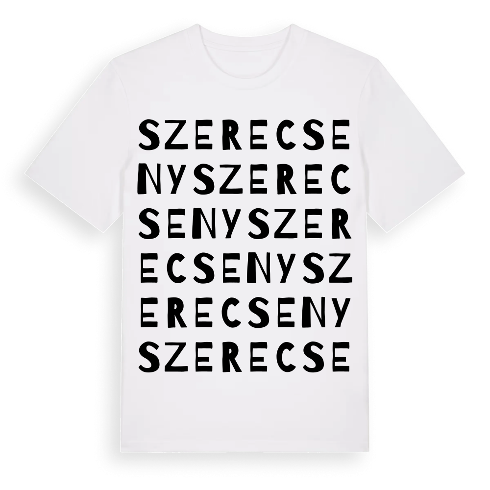 Szerecseny ordlek t-shirt – White, i miljö