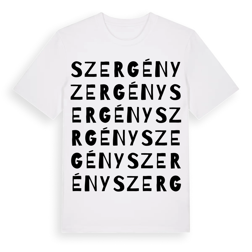 Szergény ordlek t-shirt – White, i miljö